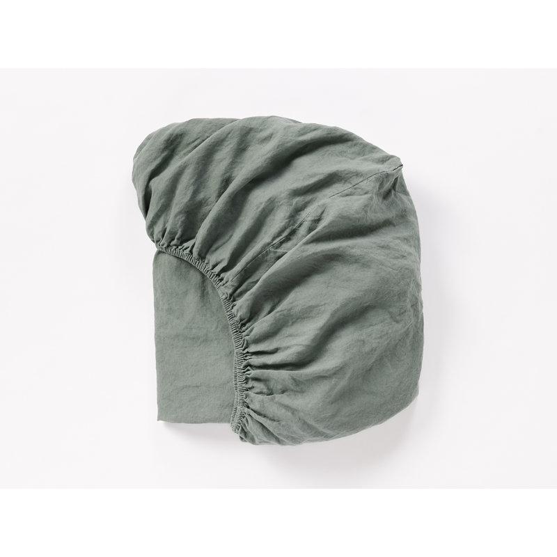 Belgian Flax Linen Fitted Sheet, King Fitted Sheet, Natural Chambray