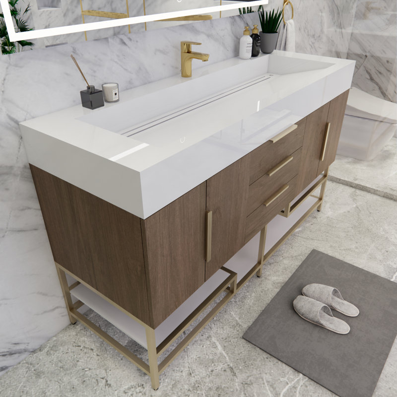 Ensemble de meuble-lavabo simple 59 po Glasgow, Chêne clair