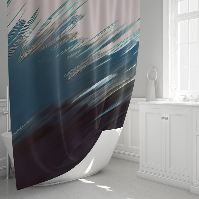 Rideau de douche abstrait Cisca, H 93 po x l 70 po