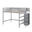 Lit mezzanine double avec garde-robe et escalier de rangement-951597269
