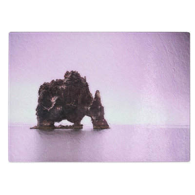 Tempered Glass Rock Formation Under a Sky in Iceland Chopping Board