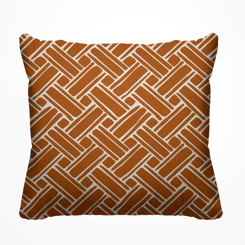 Housse et insert de coussin carré d'extérieur Joise Herringbone, L 19 po x H 19 po, Orangé