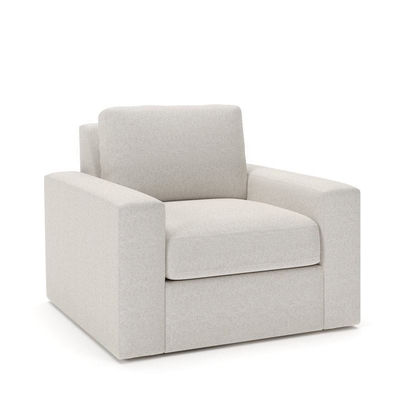 Chaise pivotante rembourrée Jonie, Natté gris clair Macarena