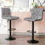 Tabouret réglable Lashg Beige avec base à piédestal noir