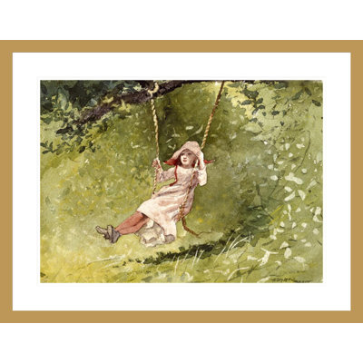 «Girl on a Swing» par Winslow Homer, impression giclée sur cadre