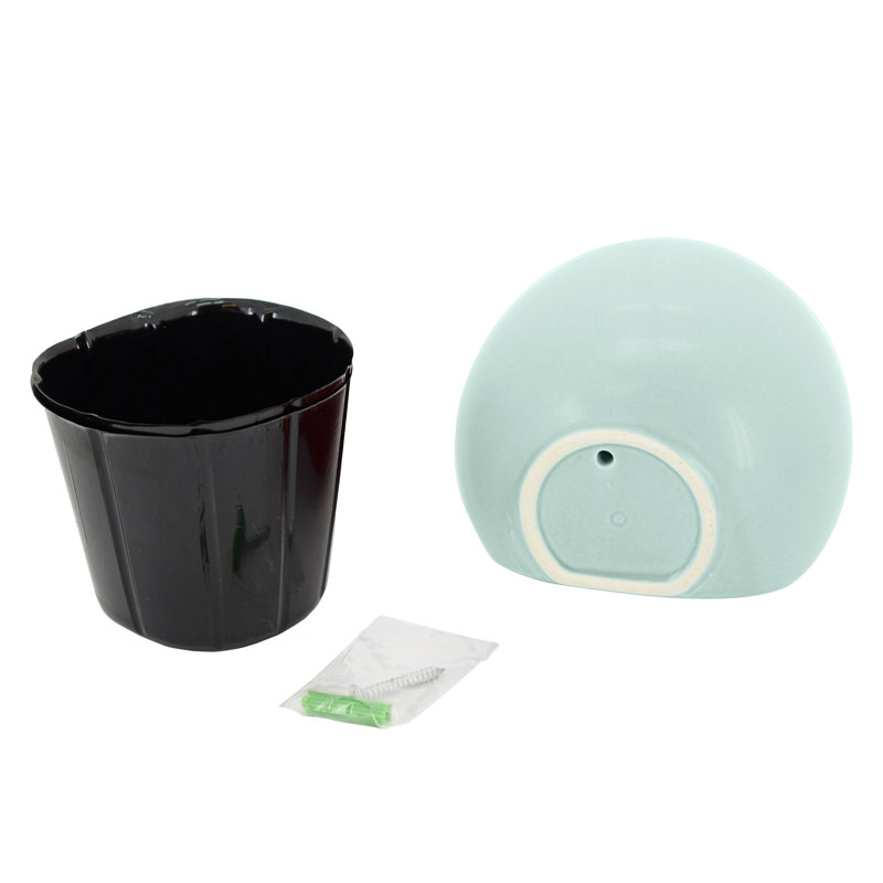 Kampe Wall Planter, Mint, 6" H x 5.5" W x 5.5" D