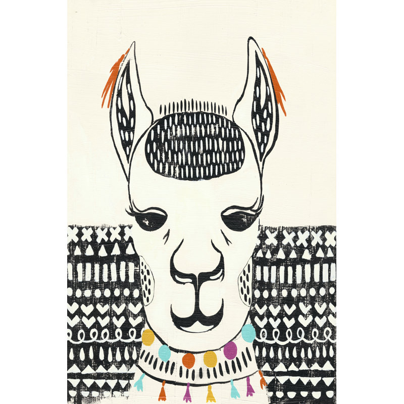 Party Llama IV - Wrapped Canvas Print, 122cm H x 81cm W x 3.8cm D