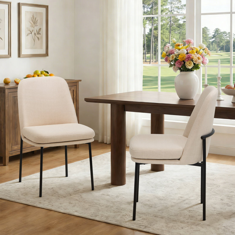 Upholstered Parsons Side Chair Dining Chair, Beige