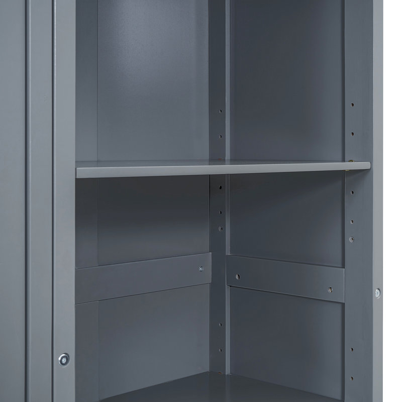 Grand lit escamotable mural avec tablettes, Gris