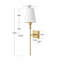 Applique murale moderne à intensité variable avec abat-jour en lin beige fuselé, applique murale 1 lumière câblée avec base moyenne E26, H 22,93 po-1441257233
