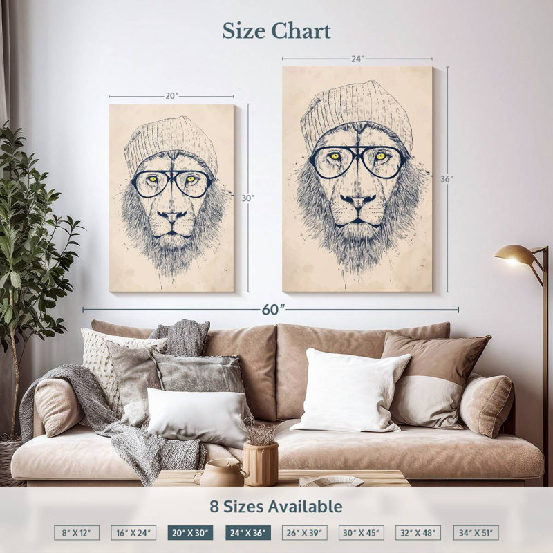 Lion tendance, H 36 po x l 24 po