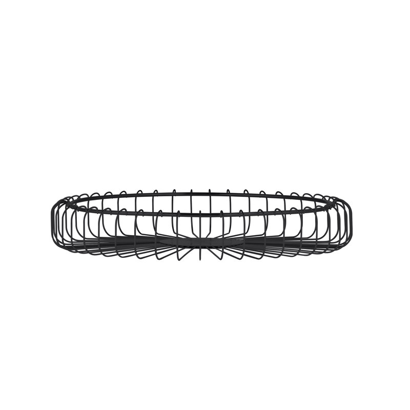 Panier en métal Estra, Noir, H 2,36 po x l 14,57 po x P 14,57 po