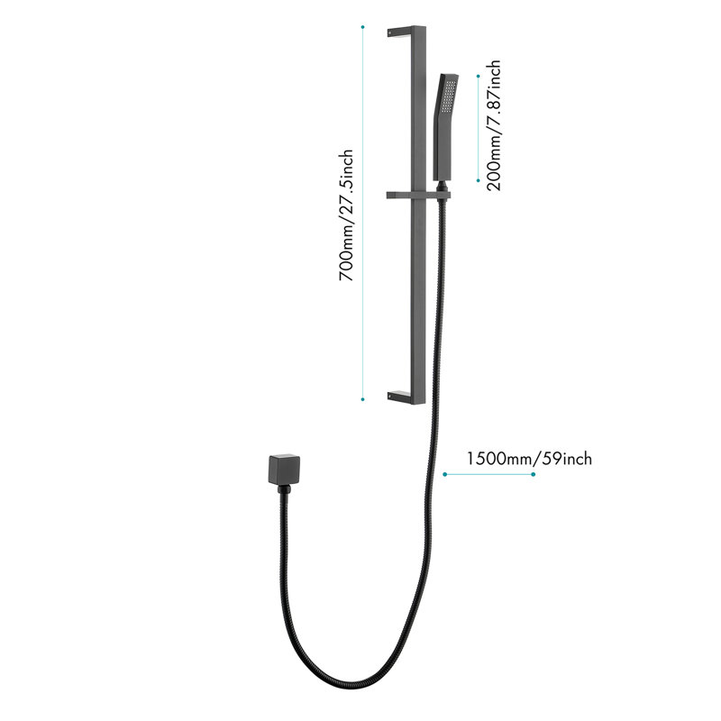 59-inch Hose Handheld Shower With 28-inch Slide Bar, Matte Black Bathroom Uniqueness, Adjustable Head For Forceful Water Spray, Nozzles, Rust Stainless Steel Featuring Bar And Hose, Focus, Head,