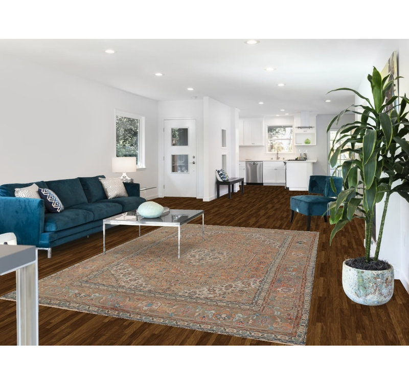 Tapis traditionnel orange en laine 6 x 9