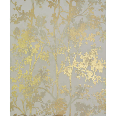 Antonia Vella Floral Metallic Wallpaper Roll by Antonia Vella