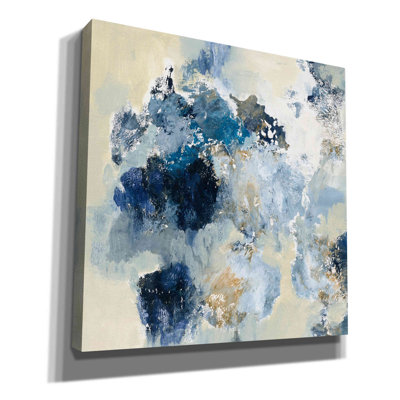 «Indigo Monype» par Silvia Vassileva, art mural sur toile, 37 po x 37 po