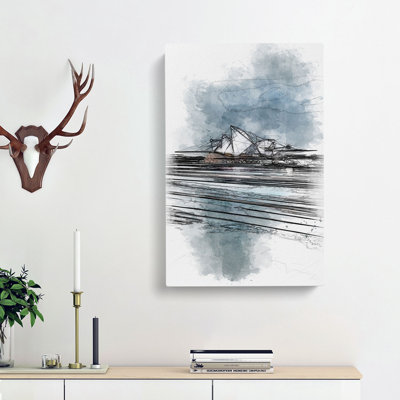 Sydney Opera House Lights - Wrapped Canvas Drawing - Wrapped Canvas