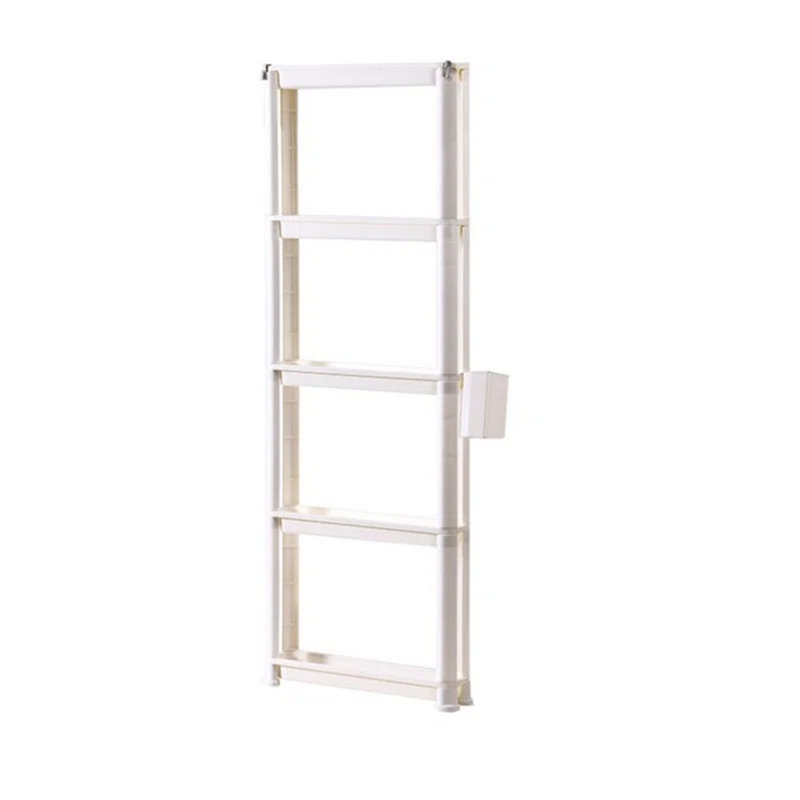 5-Tier Rolling Storage Cart – Multi-Purpose Plastic Organizer with Wheels, 46" H x 16.35" W x 3.54" D