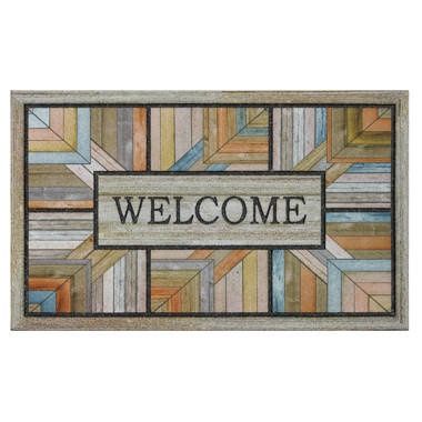 Fair Palm Border Non-Slip Outdoor Door Mat Bay Isle Home Mat Size: Rectangle 1'6 x 2'6