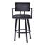 Tabouret de bar rotatif 26 po noir sur noir
