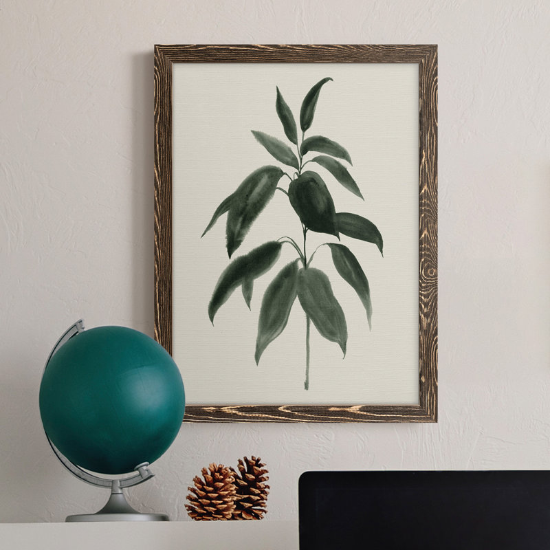 «Soft Greenery II», peinture sur toile encadrée, Noyer, H 32 po x l 23 po x P 1 po