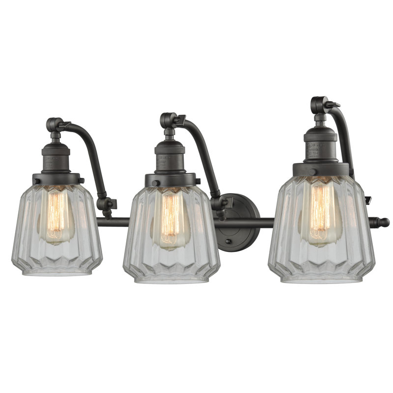 Dunstall 3 - Light Dimmable Vanity Light, No Bulb Included, Clear, Oil Rubbed Bronze