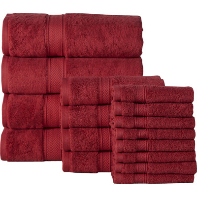 Ensemble de serviettes en coton à 100 % de 16 articles Joplyn