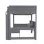 Lit mezzanine en bois gris foncé avec bureau, DEL et chargement multifonctionnel pour économiser de l'espace-1314162769
