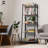 5 Tier Ladder Bookshelf, Bookcase Shelf Storage Rack Organizer, Dark Grey-746404031