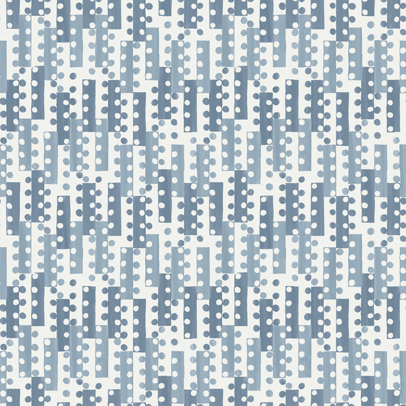 Hannah Geometric Wallpaper Roll, Blue