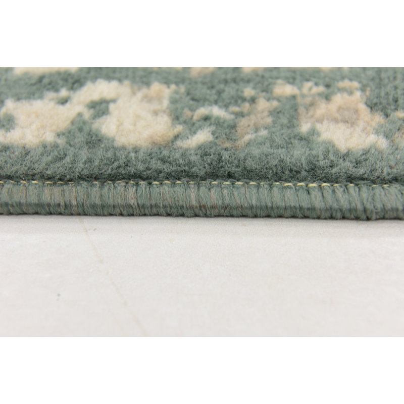 Tapis vert / gris de style sud-Ouest Everalda, Rectangle 9 pi x 12 pi 2 po