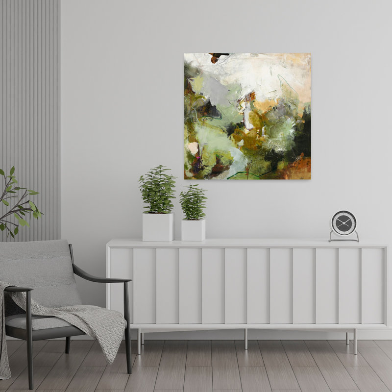 Evergreen 1, art abstrait contemporain, H 24 po x l 24 po