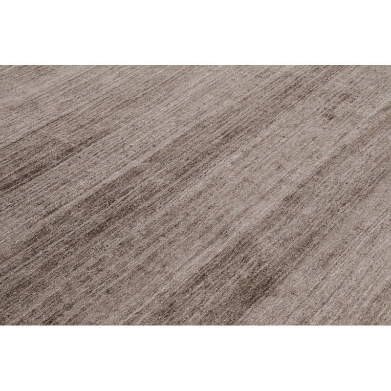 Rug & Kilim’S Oversized Textural Square Rug In Solid Beige-Brown Striae