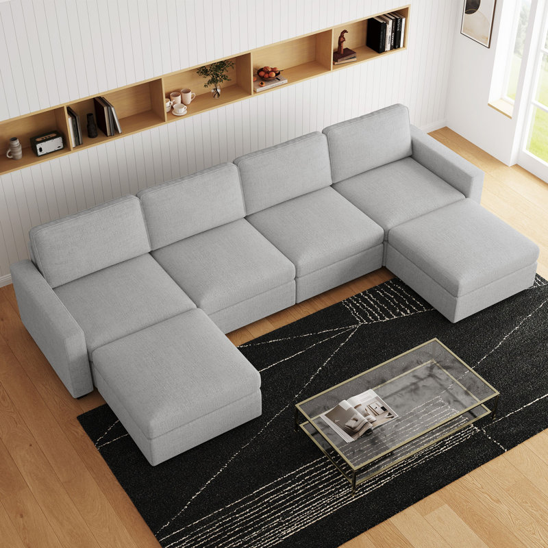 Canapé modulaire en U, Chenille noir