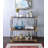 Hymes Industrial Rectangular Console Table with Smoky Glass Top in Black and Gold