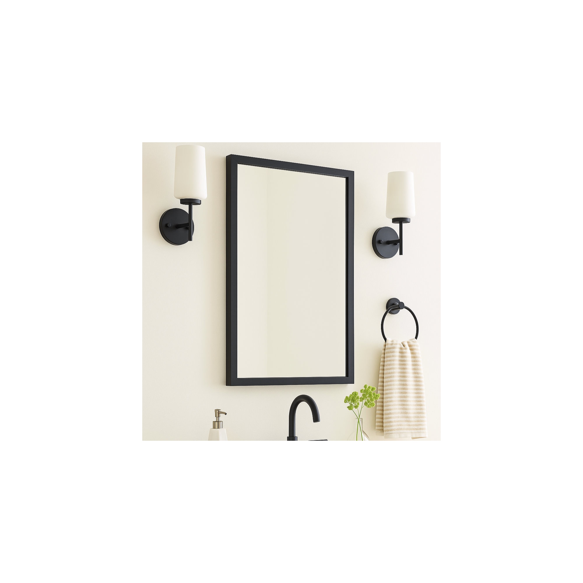 Haddison Recessed Framed Medicine Cabinet with Mirror and Adjustable Shelves, 30" x 20", Matte Black