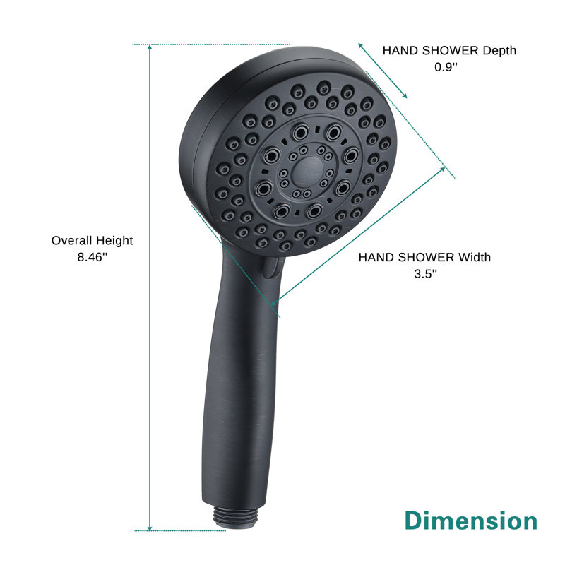 Handheld Shower Head 2.0 GPM GPM, Black