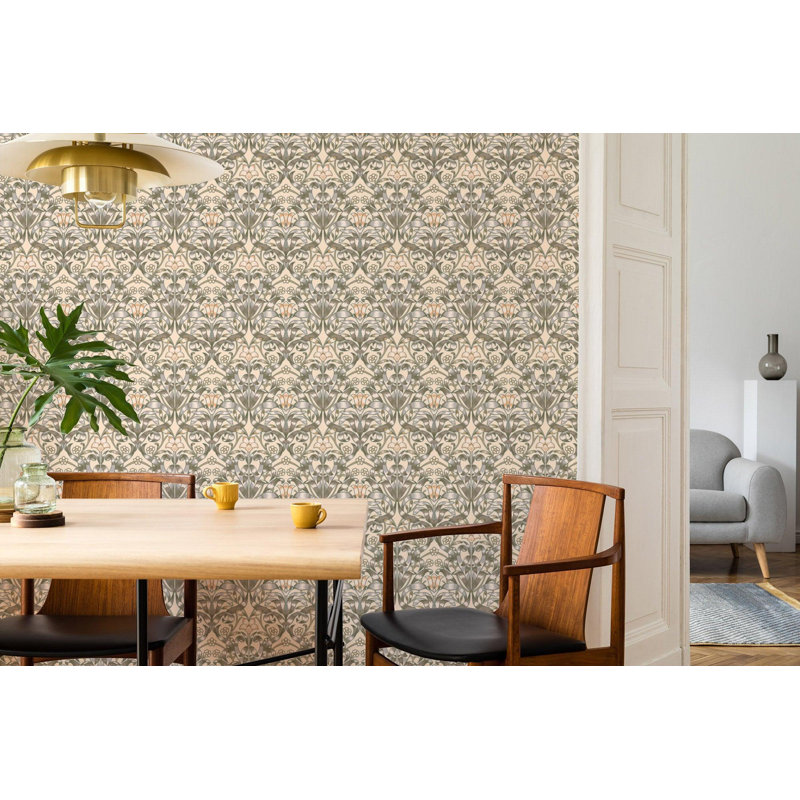 Ribbon Lily - Wallpaper, Pale Peach, Premium Paper