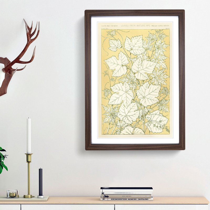 Leaves from Nature No. 2 by Owen Jones - Picture Frame Painting Print, 36cm H x 27cm W x 2cm D, Walnut Framed