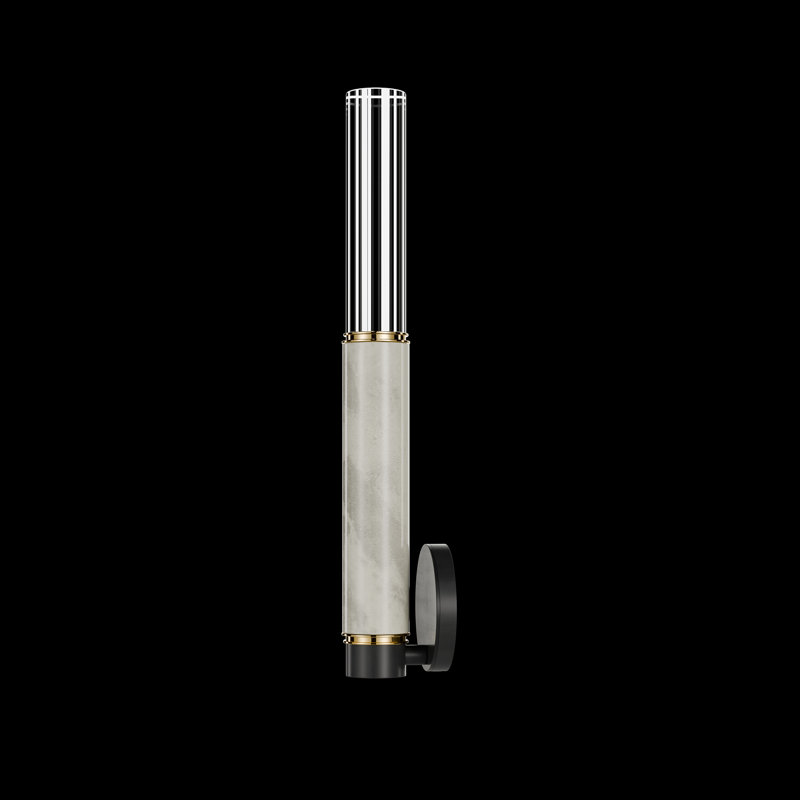 LED Wallchiere, Black/Brass/Smoke