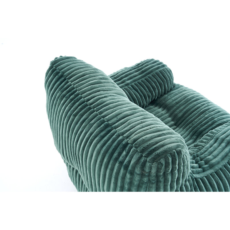 Fauteuil à billes Fluffy, Green, Green Corduroy
