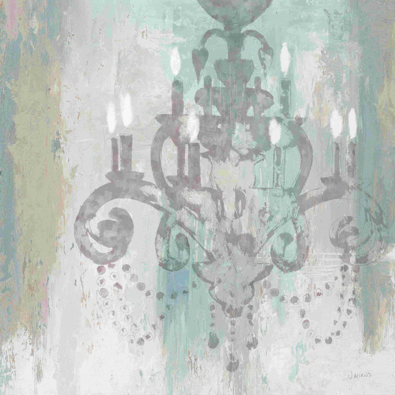 «Candelabra Teal II» par James Wiens - impression sur toile tendue, H 30 po x l 30 po, Non, Cadre flottant érable