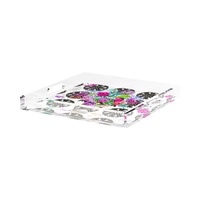 Pistils Metal Bouquet Acrylic Square Decorative Tray