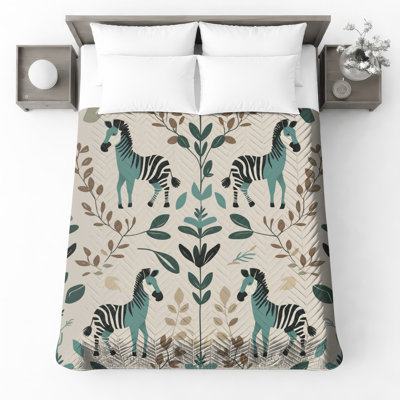 Zèbre Botanical Illustration Bedding Zebra couvre-lit animal