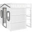 Lit mezzanine double avec bois de pin massif blanc et gris pour une structure durable et tendance