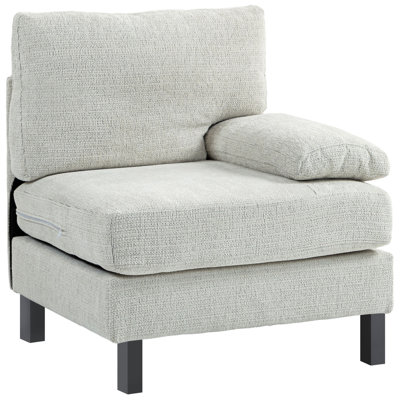 Modular Sectional Sofa With Cream Fabric