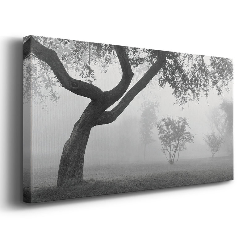 Into the Mist - Toile tendue avec châssis encadré - Prêt à être accroché, H 25 po x l 49 po, Doré