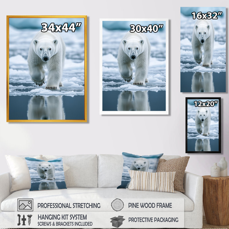 Fareham - animaux, art mural, H 40 po x l 30 po, Impression encadrée flottante, Blanc