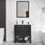 Ensemble de meuble-lavabo simple moderne 30 po avec lavabo, robinet, tablette ouverte et structure en métal 30 po-630345979