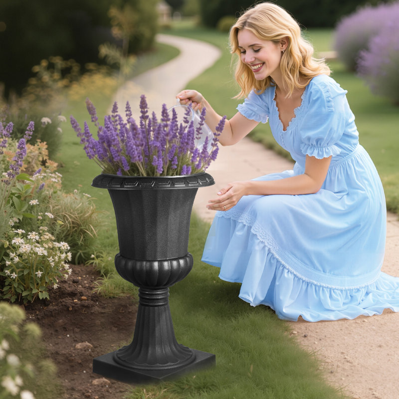 Urn Planter, 67.1cm H x 40cm W x 40cm D, Black